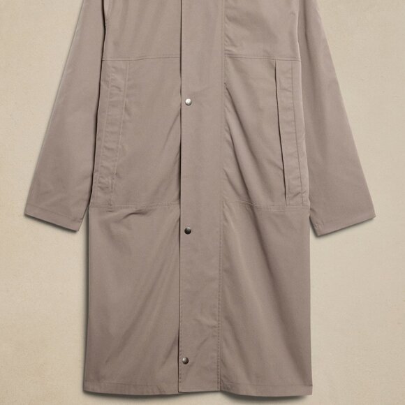 Banana Republic Factory Oversized Water Resistant Taupe Modern Anorak - Picture 6 of 11